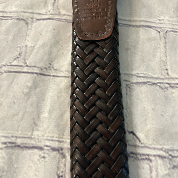AID HANDCRAFTED GENUINE LEATHER MENS BROWN WOVEN BELT SIZE 38 - Picture 6 of 7